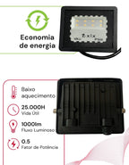 Refletor Led Holofote 10w Bivolt Ip66 Jardim A Prova D'água