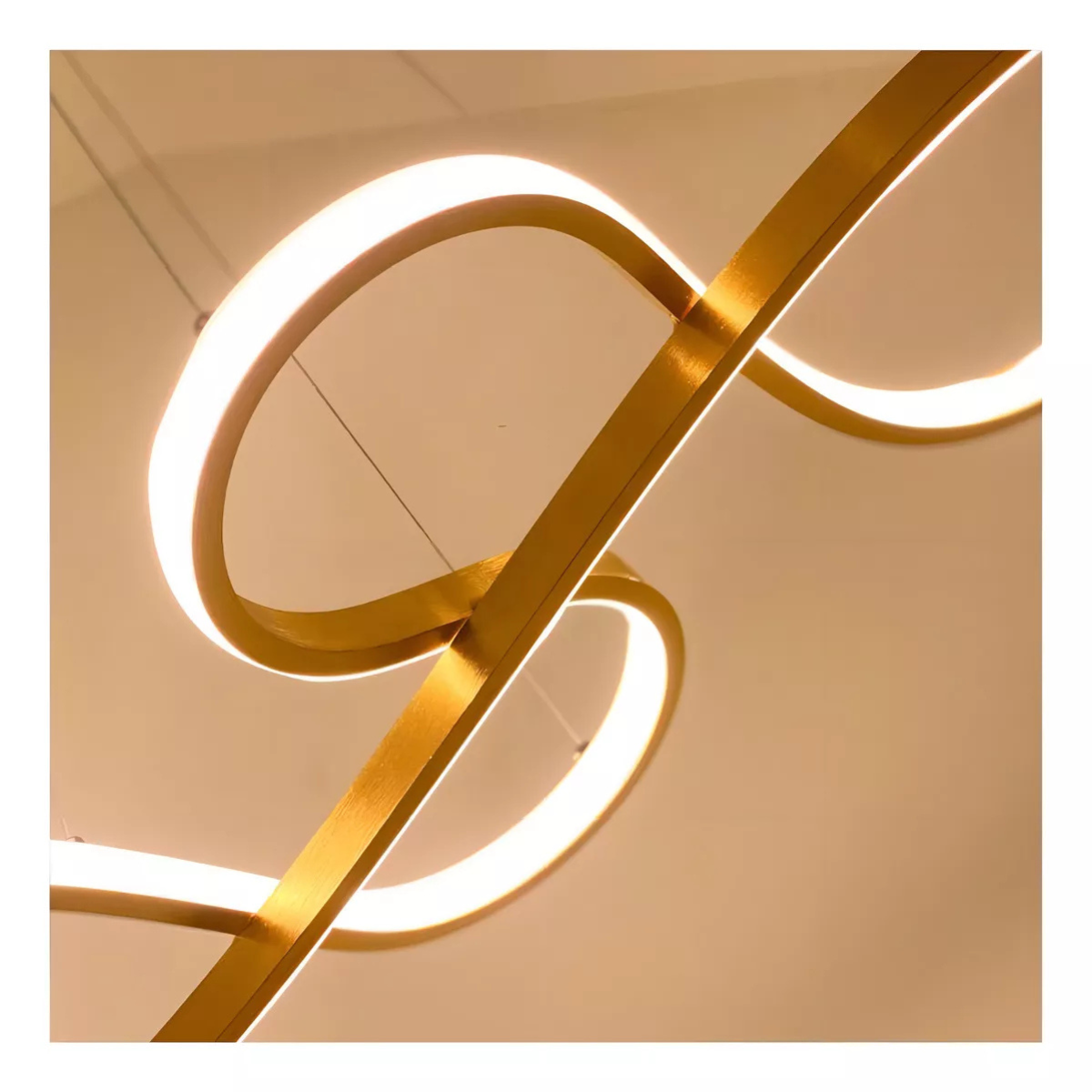 Lustre Pendente Led Moderno Dourado Sala Quarto Cozinha 40w