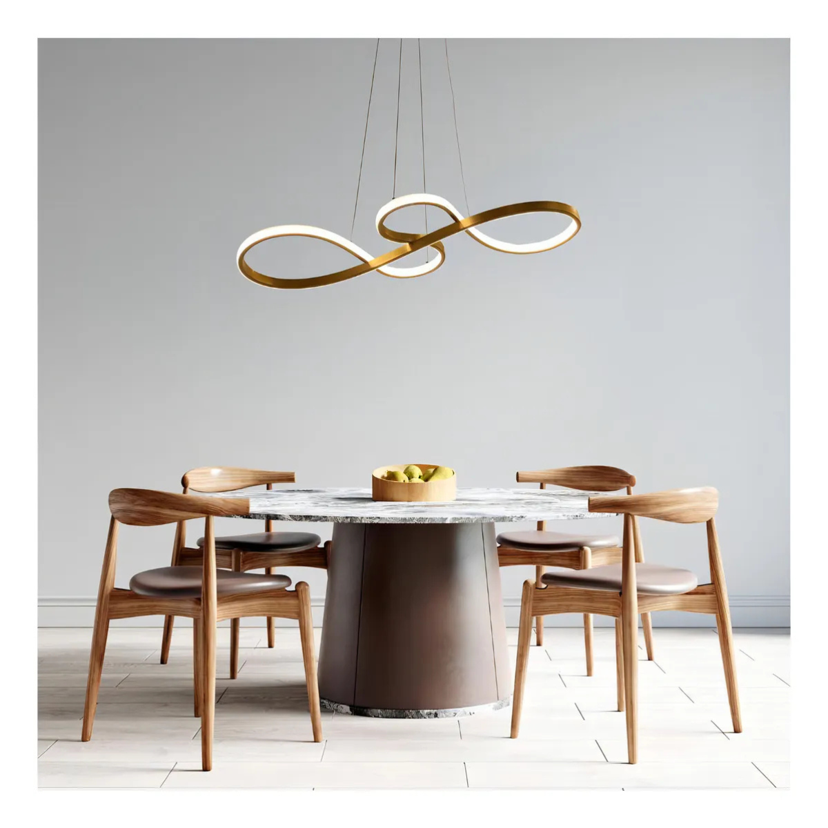 Lustre Pendente Led Moderno Dourado Sala Quarto Cozinha 40w