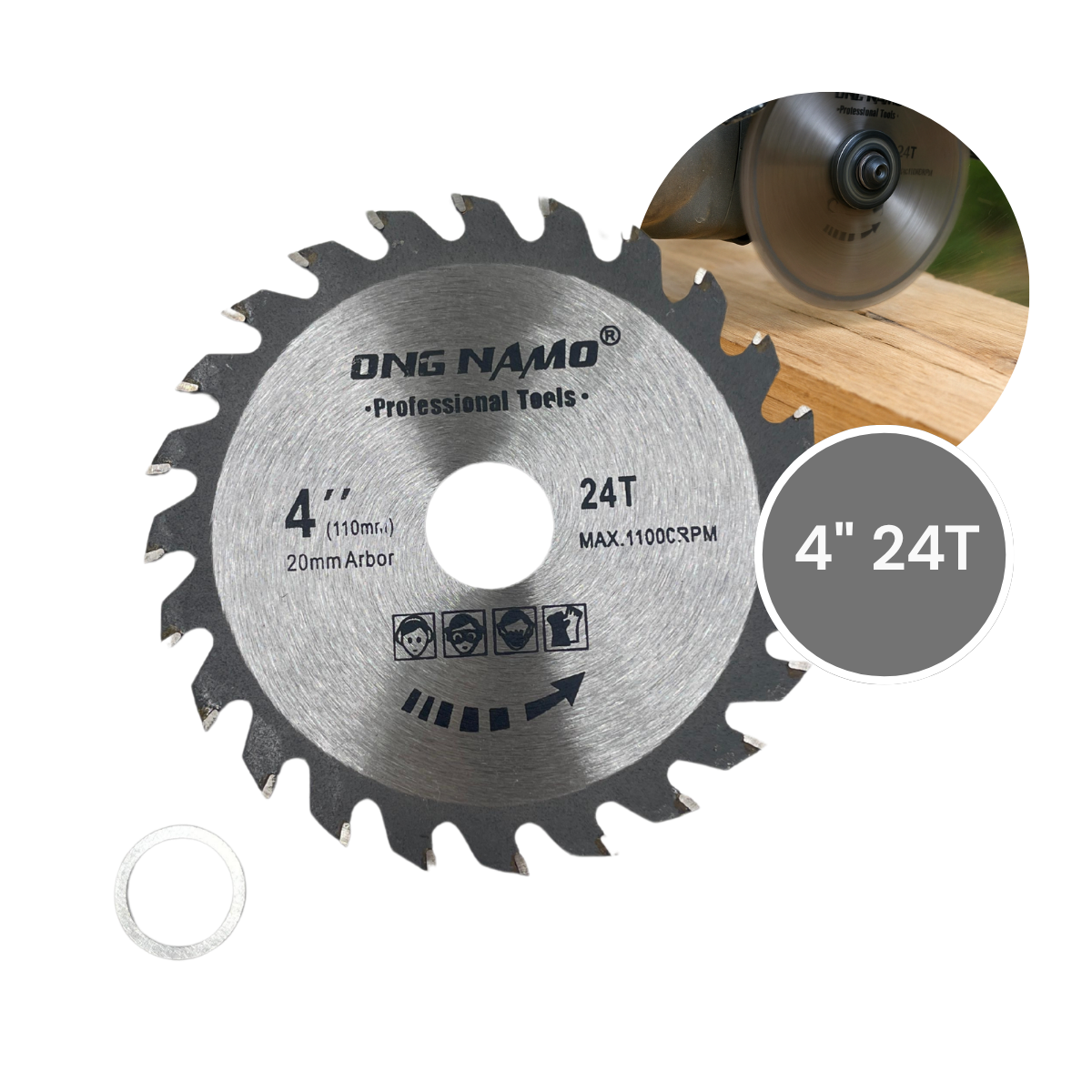 Disco Serra Circular Lâmina de Corte Madeira 110mm x 20mm 24t 4 Polegadas 24 Dentes
