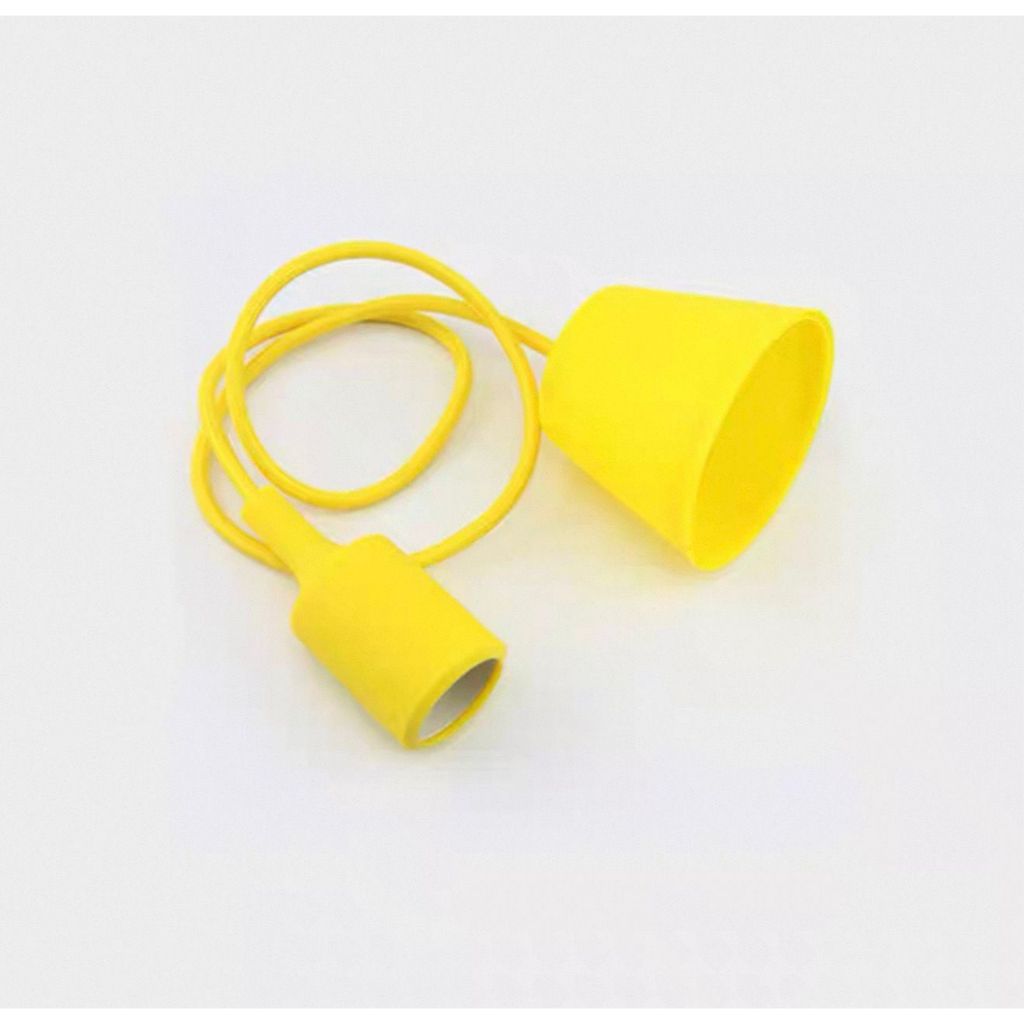 Pendente de Teto Silicone Aveludado Soquete E27 Colorido Verde Vermelho Amarelo Branco Preto XLX