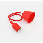 Pendente de Teto Silicone Aveludado Soquete E27 Colorido Verde Vermelho Amarelo Branco Preto XLX