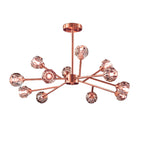 Lustre 9 / 12 Globos Pendente de cristal XLX Dourado Rose Luminária de Teto Pendente Luxo Moderno