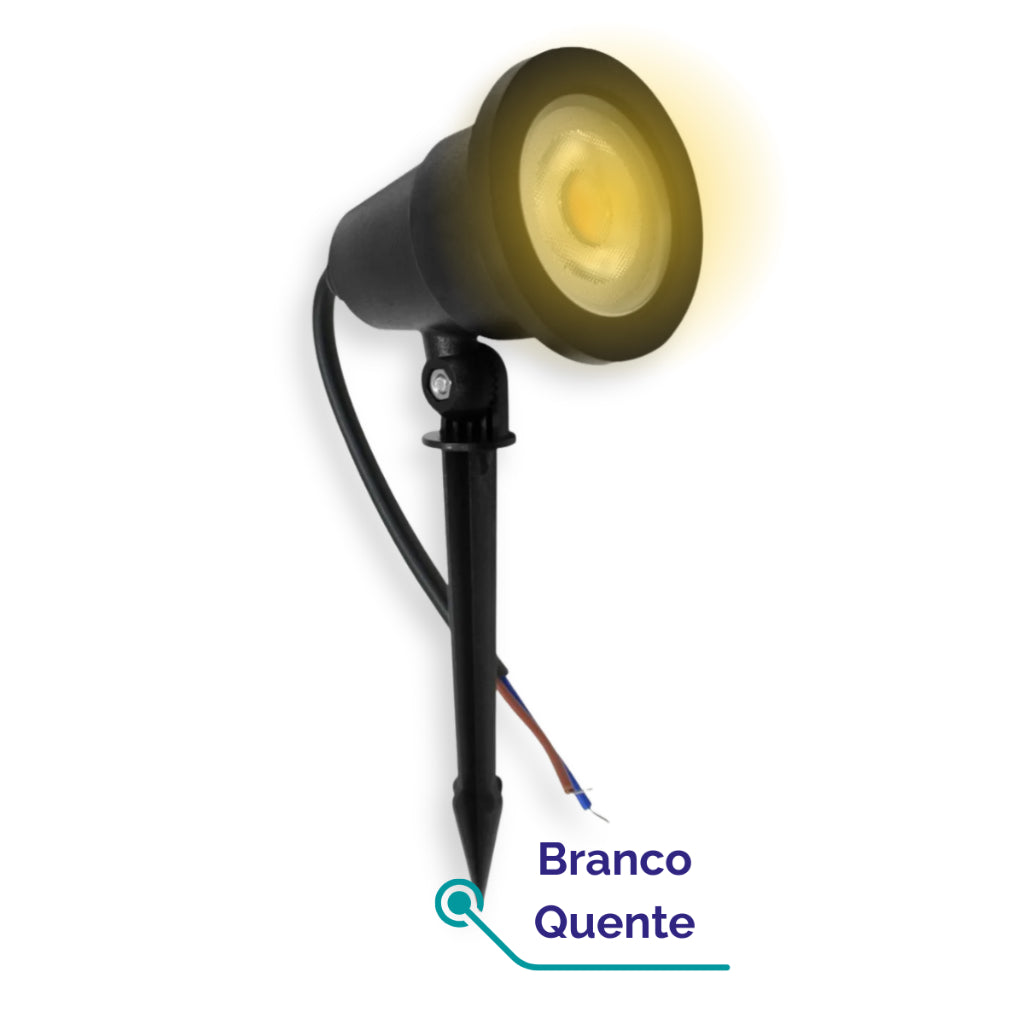 Kit Luminárias Espeto LED Jardim Verde Azul Branco Frio Branco Quente IP56 Bivolt 5w Prova d'Água