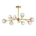 Lustre 9 / 12 Globos Pendente de cristal XLX Dourado Rose Luminária de Teto Pendente Luxo Moderno
