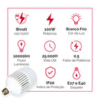 Lâmpada LED Super Bulbo Alta Potência 100w 200w 300W E27 Bivolt 6500K Branco Frio Industrial Galpão