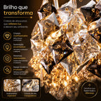 Lustre Cristal K9 Fumê e Transparente Dourado Pendente Moderno Luxo Sala de Jantar E14 Bivolt