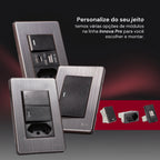 Tomada Modular 4X2 10A 20A Aço Escovado Cinza Monte a Sua USB Placa Interruptor Bipolar Unipolar