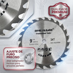 Disco de Serra Circular para Madeira 9 Polegadas 230mm 24 Dentes Profissional Corte Anel Redutor