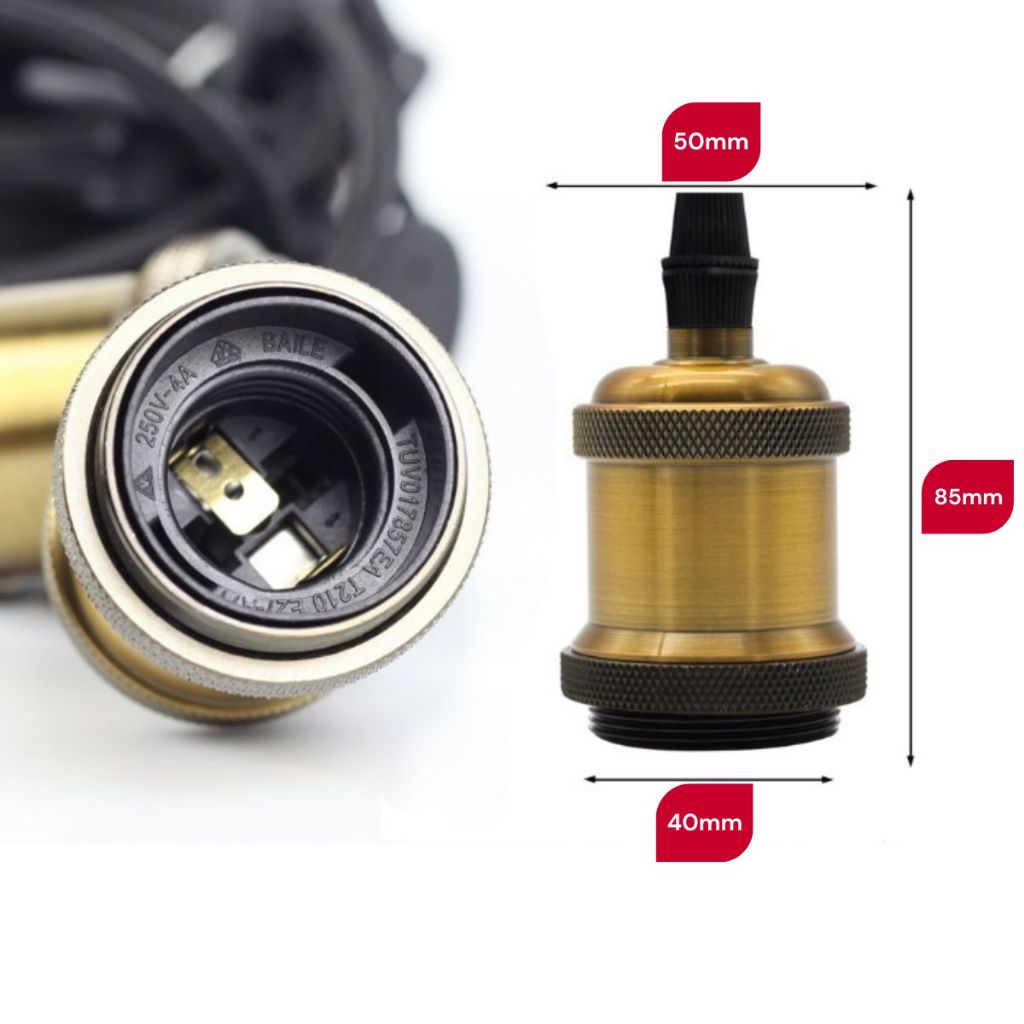 Pendente Teto Vintage Retrô Dourado Soquete E27 Bivolt Luminária