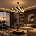 Lustre Cristal K9 Fumê e Transparente Dourado Pendente Moderno Luxo Sala de Jantar E14 Bivolt