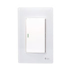 Tomada Modular 4x2 Interruptor Simples Acrilico Espelhado Branco Luxo Anti-Chamas Innova Pro XLX