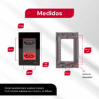Tomada Modular Dupla de Parede 10A 110V 20A 220V Placa Preta de Acrílico Espelhado Innova XLX