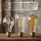 Lâmpada Filamento Thomas Edson Led 5W Retrô Vintage Luz Branco Quente 2700K St64 110V E27 Econômica