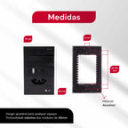 Tomada Modular 10A 110V Carregador USB C A Interruptor Unipolar Bipolar Preto Placa 4x2 Alumínio