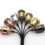 Pendente Teto Vintage Retrô Dourado Soquete E27 Bivolt Luminária