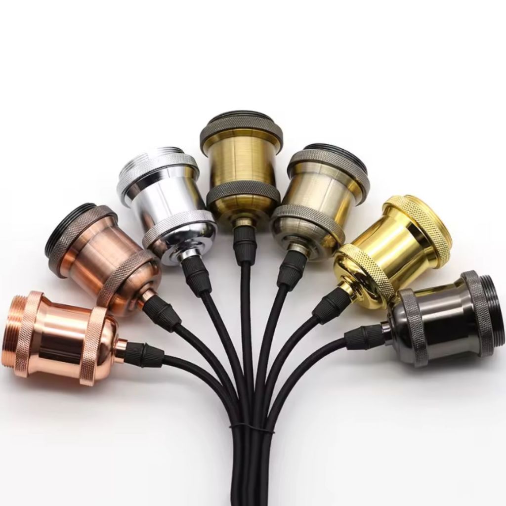 Pendente Teto Vintage Retrô Dourado Soquete E27 Bivolt Luminária