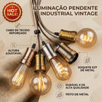 Pendente Soquete E27 de Teto Metal e Cobre estilo industrial importado Vintage retrô Luminária