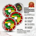 Disco Diamantado Segmentado 110 mm Profissional Seco e Molhado Corte Serra Concreto Granito Mármore