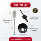 Kit de Instalação para Fechadura De Porta 3 Peças Broca Serra Copo Circular Ferramentas Manuais