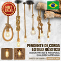 Pendente Corda Marrom 1m Lustre Retrô E27 Bivolt Teto Decoração