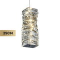 Lustre Pendente Led Prateado XLX 25cm 45cm Teto Cristal Luxuoso Moderno Três Cores Bivolt 127/220v
