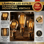 Lâmpada Filamento Thomas Edson Led 5W Retrô Vintage Luz Branco Quente 2700K St64 110V E27 Econômica