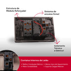 Tomada Modular 10A 110V Carregador USB C A Interruptor Unipolar Bipolar Preto Placa 4x2 Alumínio