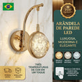 Arandela Parede Saturno Globo Cristal Bolhas Dourada XLX LED Moderno Luxo Brilhante Criativo