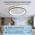 Ventilador de Teto Lâmpada Soquete E27 Luz Led Ajustável Controle Remoto Bivolt Verão 4 Velocidades