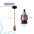 Pendente de Teto Soquete Vintage Retrô Industrial Lâmpada Bocal E27 + Fio + Tampa 110V/220V (Bivolt)