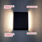 Arandela de Parede Preta LED 5W IP66 A Prova d'Água Vários Modelos Decoração Externa Branco Quente