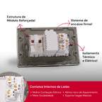 Tomada Modular Acrílico Branca Preto USB Placa ACRÍLICO Tomada 10A Interruptor 4X2 Bipolar Unipolar