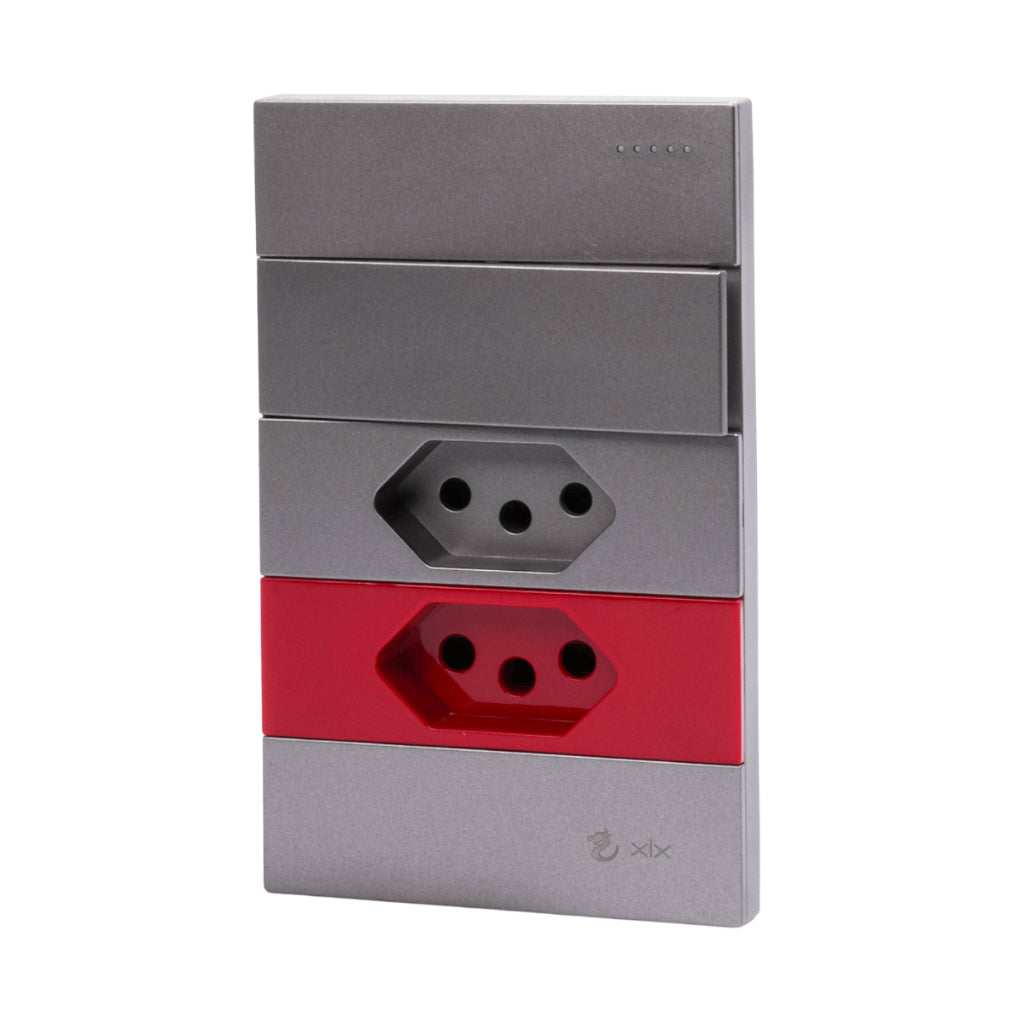 Tomada Modular 10A 20A Acrílico Cinza Monte Sua USB Placa Alumínio Interruptor 4X2 Bipolar Unipolar
