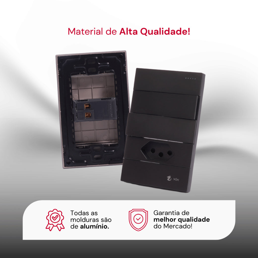 Tomada Modular 10A 20A Acrílico Preta Monte Sua USB Placa Alumínio Interruptor 4X2 Bipolar Unipolar