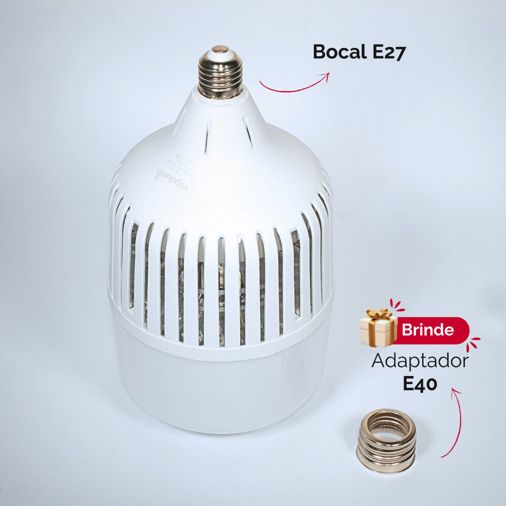 Lâmpada LED Super Bulbo Alta Potência 100w 200w 300W E27 Bivolt 6500K Branco Frio Industrial Galpão