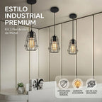 Pendente de Teto Aramado XLX Alumínio Preto Luminária Industrial Vintage Retrô Importado E27