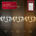 Lustre Pendente Dourado Led Moderno Curvas 60w Ondas Luz 3 Em 1 Sala Jantar Mesa Quarto Bivolt