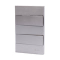 Tomada Modular Interruptor Duplo Unipolar Bipolar Cinza Preto Galvanizado Placa 4x2 Alumínio