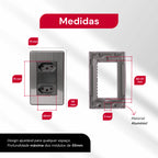 Placa 4x2 Metal Escovado Chumbo Fusion Pro XLX - Com 2 Tomadas 10A 110V 2P+T Padrão Brasileiro
