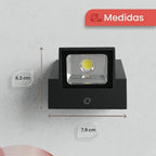 Arandela Luz De Parede IP66 Branco Quente Alumínio Preta XLX LED ambientes internos e externos