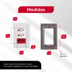 Tomada Modular Tripla 10A 20A 110V 220V Placa Preta Acrílico Espelhada Alumínio Moderna Innova XLX