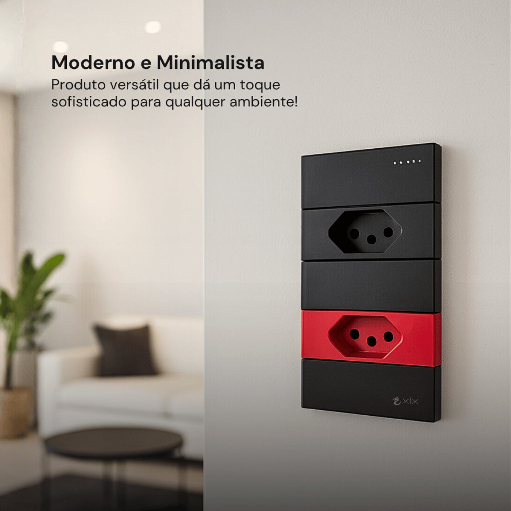 Tomada Modular 10A 20A Acrílico Preta Monte Sua USB Placa Alumínio Interruptor 4X2 Bipolar Unipolar