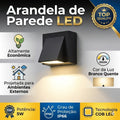 Arandela Luz De Parede IP66 Branco Quente Alumínio Preta XLX LED ambientes internos e externos