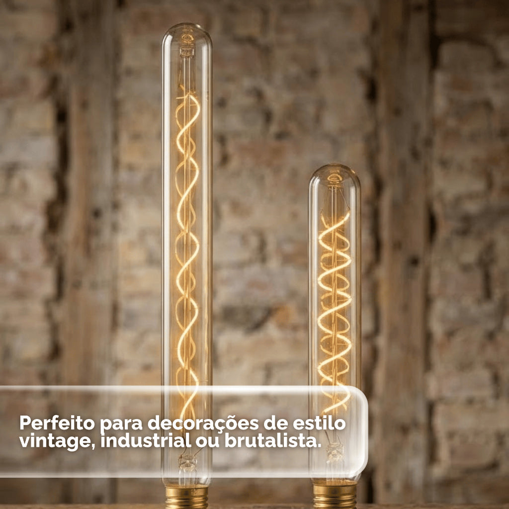Lâmpada Filamento De Carbono Retrô Vintage T30 4w Luz Amarela bivolt 110v 220v 2200k para Arandela