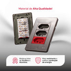 Tomada de Parede 110V 220V 10A 20A Aço Escovado 4X2 Fusion Pro XLX Placa Interruptor Luxuoso Moderno
