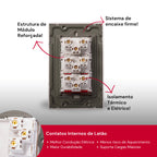 Tomada Modular Tripla 10A 20A 110V 220V Placa Preta Acrílico Espelhada Alumínio Moderna Innova XLX