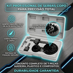 Kit 11 Peças Serra Copo Profissional Para Madeira Gesso Plástico Com Maleta Estojo Cortes Precisos