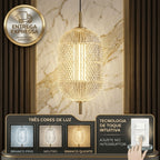 Pendente Led Oval De Vidro Cristal 24w Tricolor Bivolt 220v Design Moderno Luxuoso Mesa Jantar