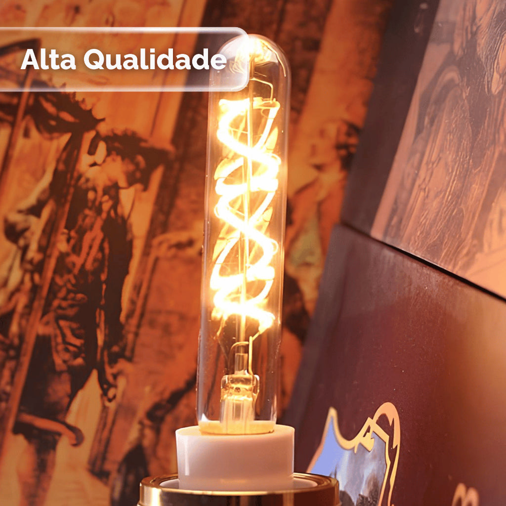 Lâmpada Filamento De Carbono Retrô Vintage T30 4w Luz Amarela bivolt 110v 220v 2200k para Arandela